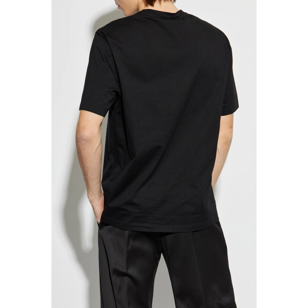 Versace T-shirt met bedrukt logo Black Heren