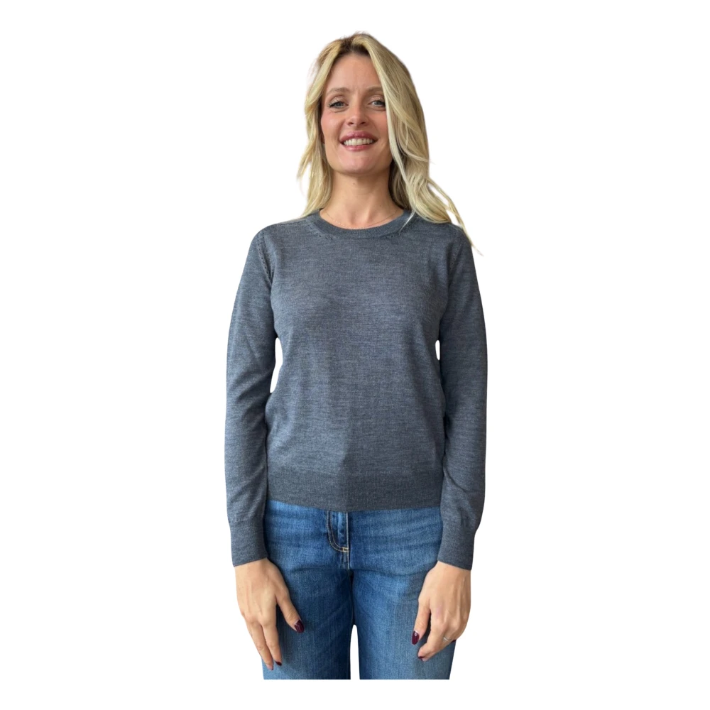 Liu Jo Merino Woltrui met Geribbelde Manchetten Gray Dames