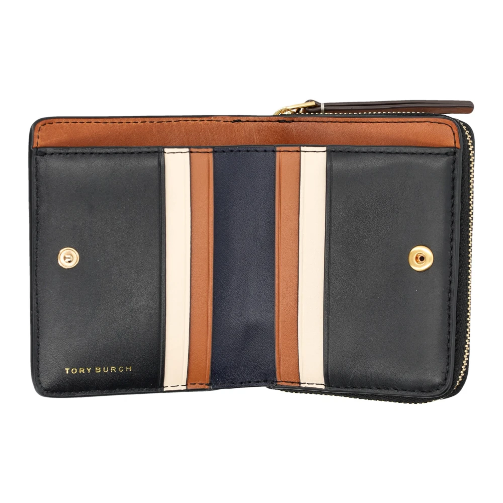 TORY BURCH Zwarte Pebble Bi-Fold Portemonnee Accessoires Black Dames