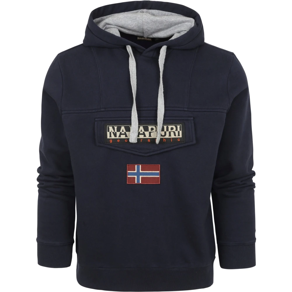 Napapijri Men's Blue Hoodie - Hoodies - S - Sweatshirts & Hoodies