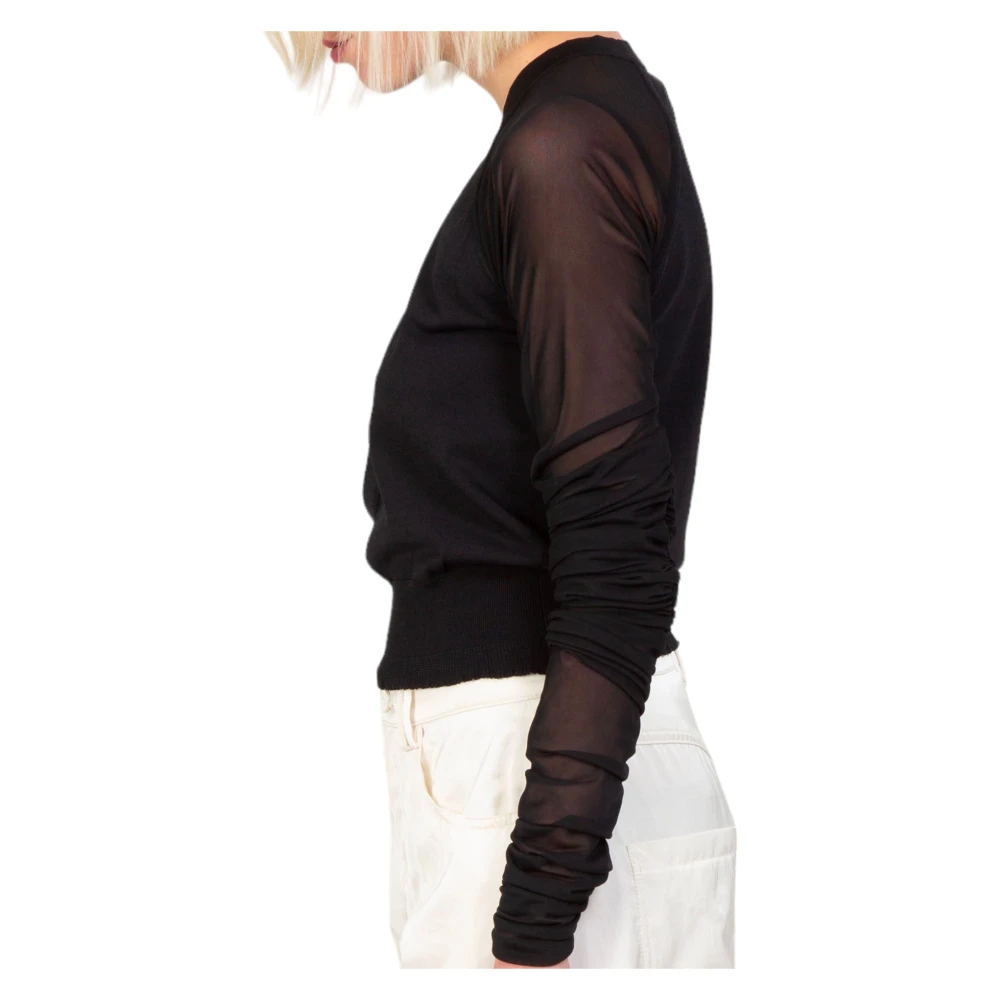 pinko Tulle Sleeves Sweater in Z99 Black Dames