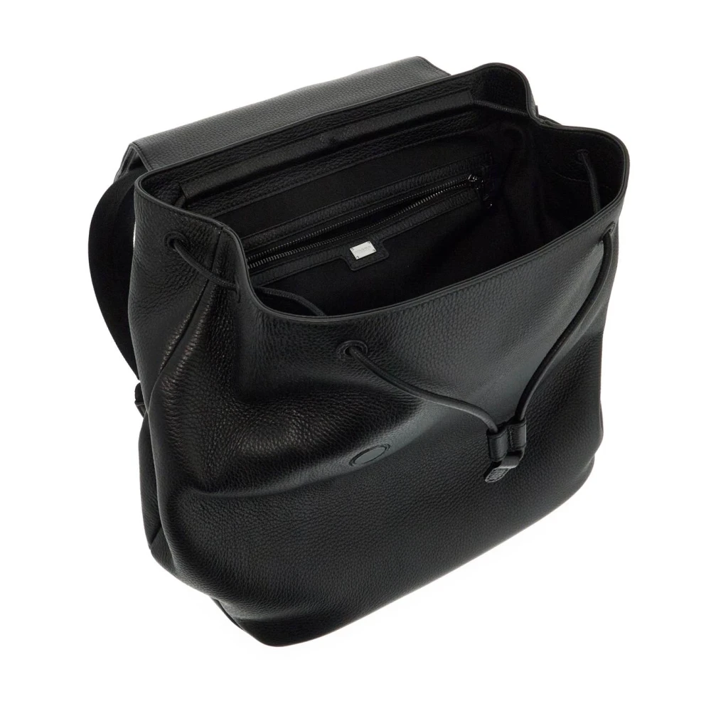 Dolce & Gabbana Rugzak van hertenleer met 3D-logo Black Heren