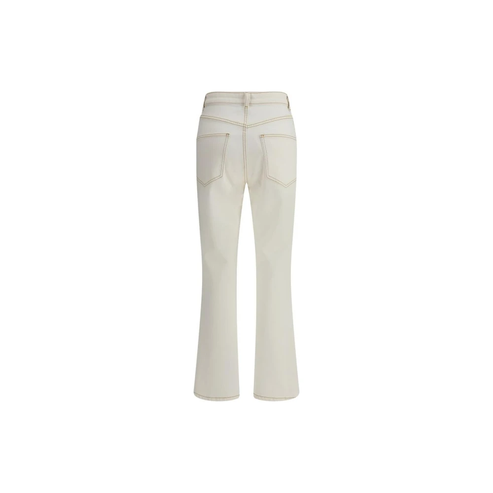 TORY BURCH Flare Cropped Jeans Five-Pocket Style White Dames