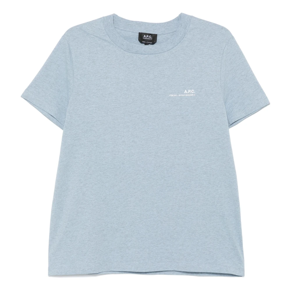 A.p.c. Blå T-shirt och Polo Overdye Stil Blue, Herr