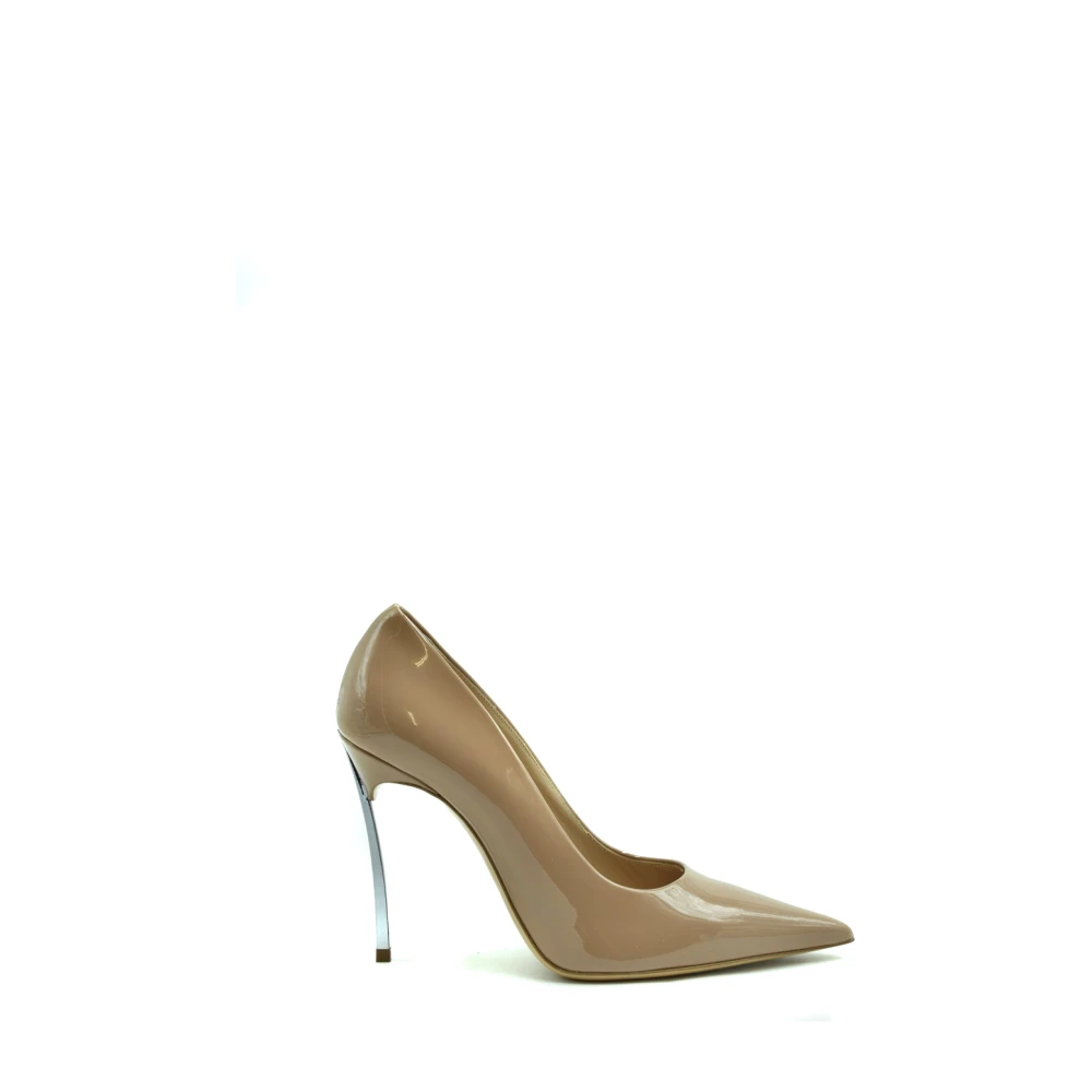 Casadei Super Blade Patent Leather Pumps - Female - Pumps - Beige - 3 Uk - Shoes - Image 3