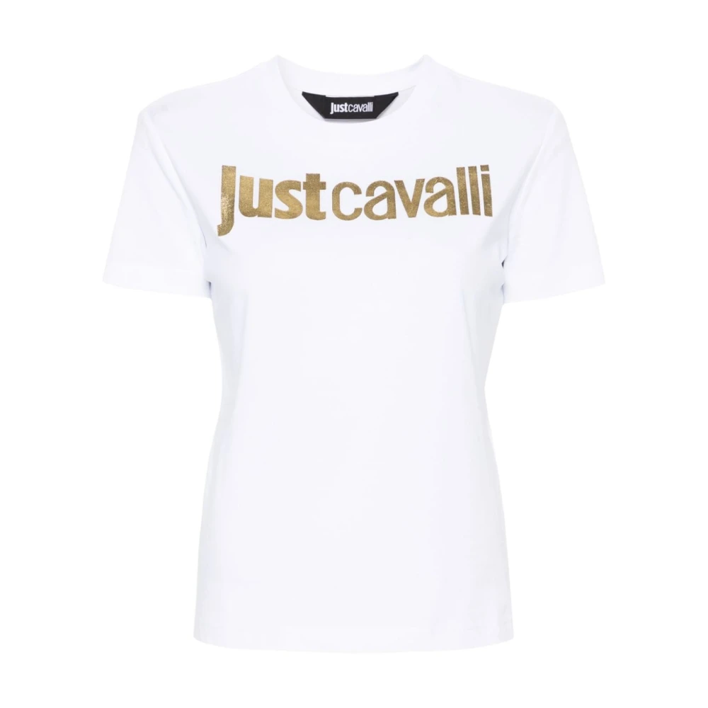 Just Cavalli Witte Logo T-shirts en Polos White Dames