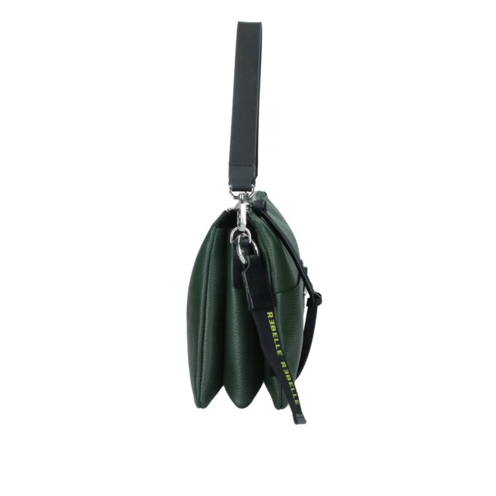 Rebelle Groene leren crossbodytas Athena Green Dames