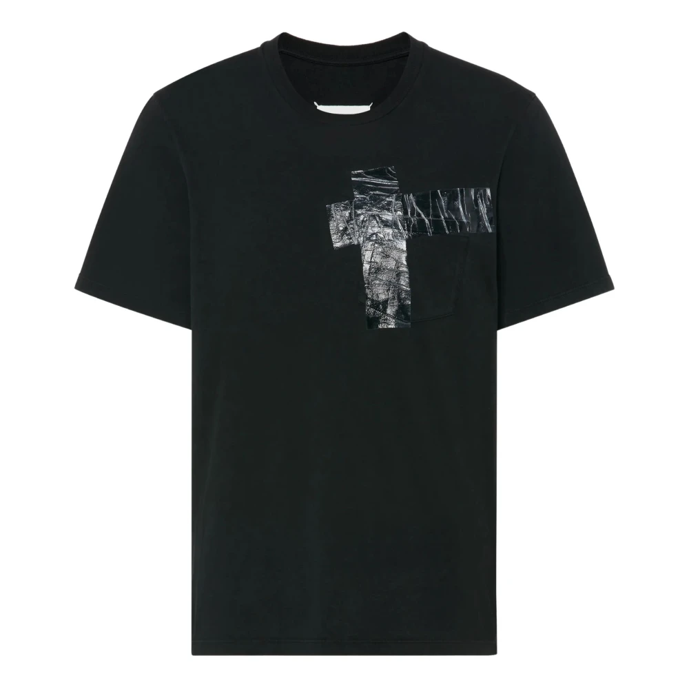 Maison Margiela Men's Black T-Shirts, M, Taped Cotton Jersey T-Shirt