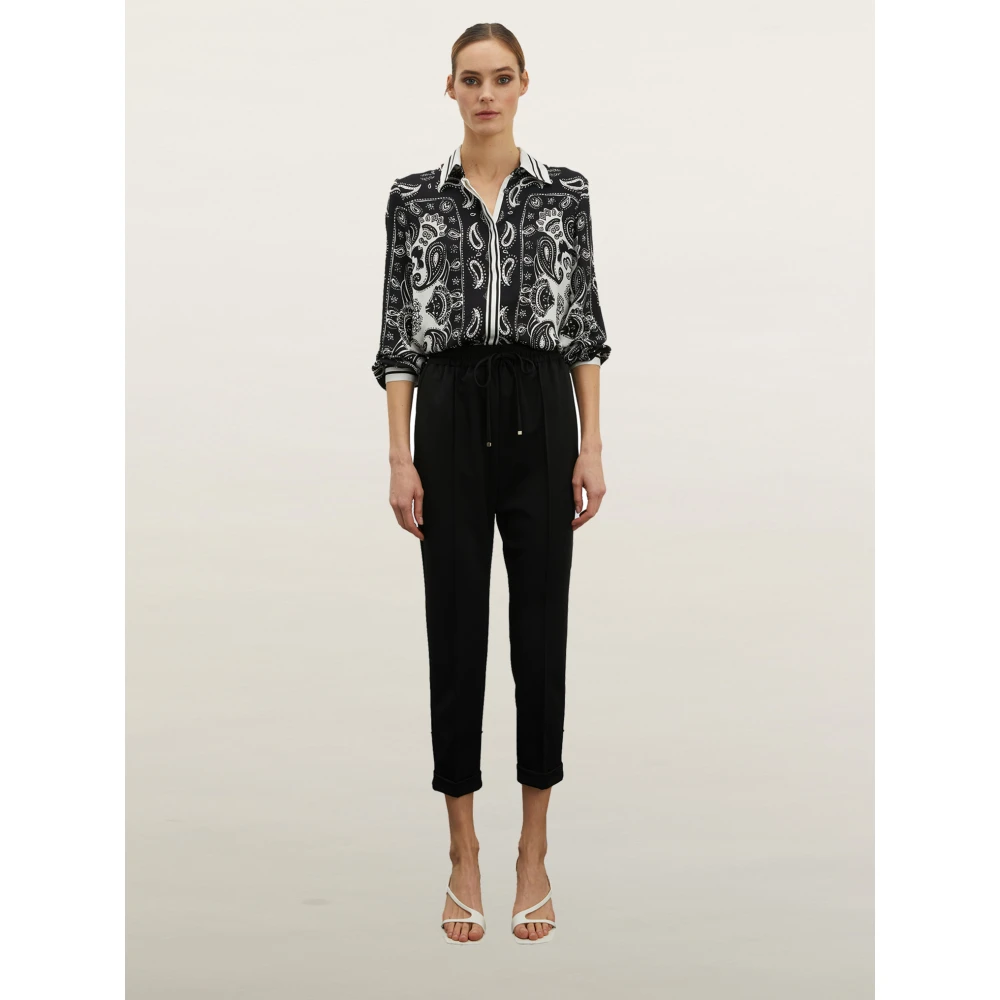 Motivi Flowing Scuba Crepe Joggers Black Dames