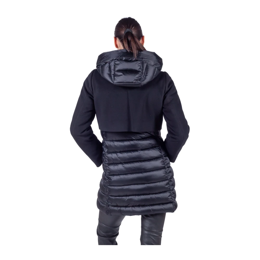 Emme DI Marella Zwarte Dubbellaagse Gewatteerde Pufferjas Black Dames