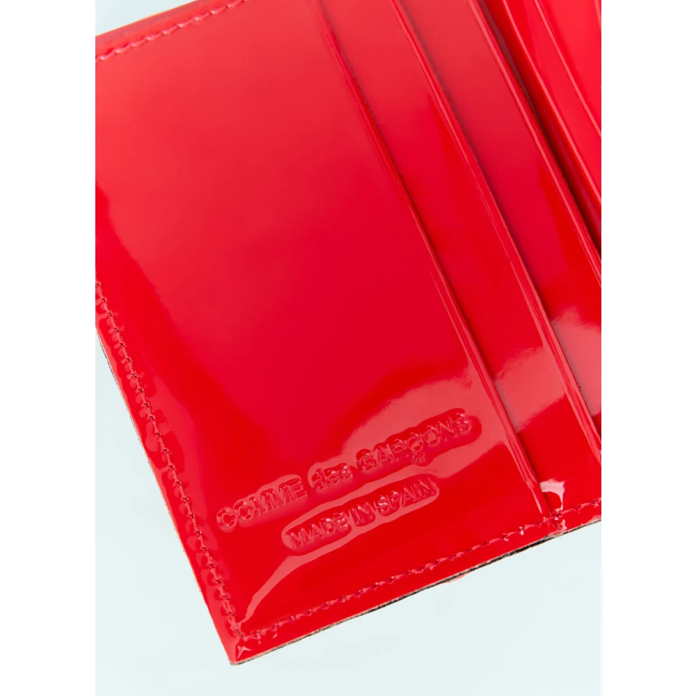 Comme des Garçons Patent Leren Bi-Fold Portemonnee Red Dames