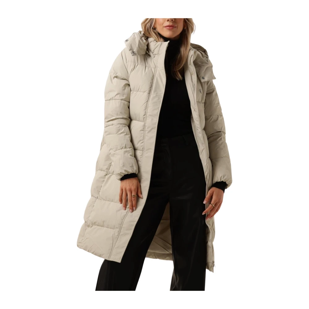 Calvin Klein Beige Pufferjas voor de winter Beige Dames
