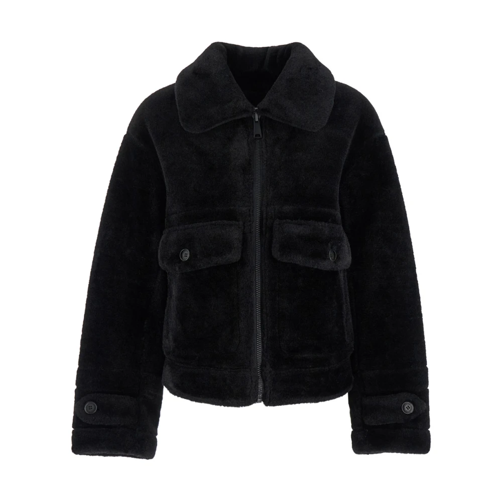 Urbancode Zwarte Merino Suedette Jas Black Dames