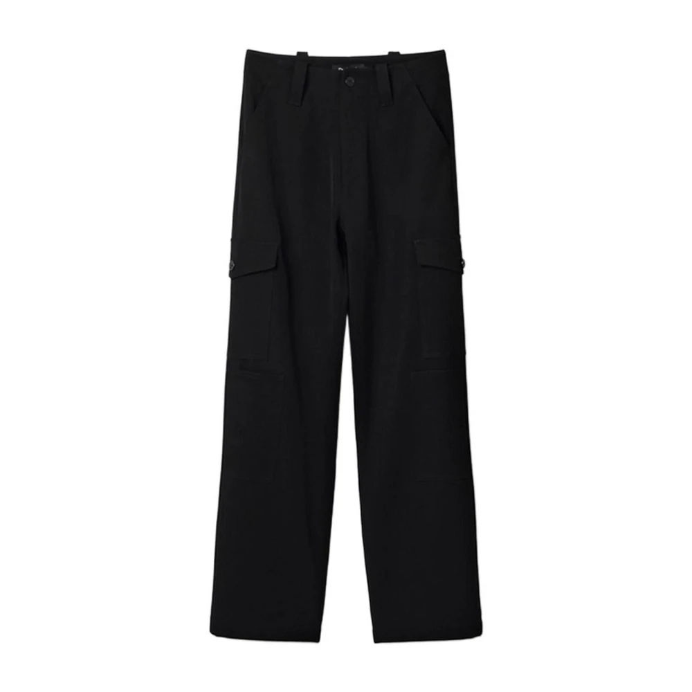 Desigual Palazzo Broek met Polyester en Viscose Black Dames