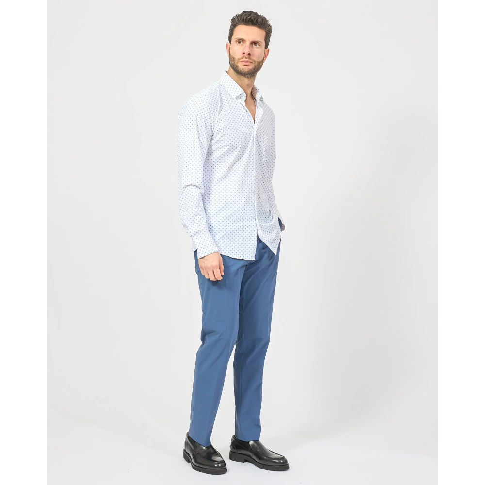 Hugo Boss Geometrisch Bedrukt Zakelijk Overhemd Blue Heren