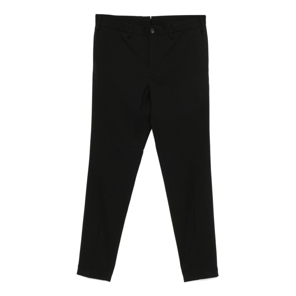 Incotex Zwarte Wolmix Getailleerde Broek Black Heren