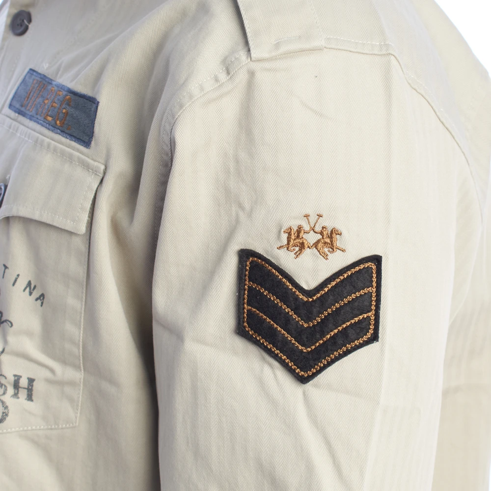 LA MARTINA Militair geïnspireerd overhemd met lange mouwen Beige Heren