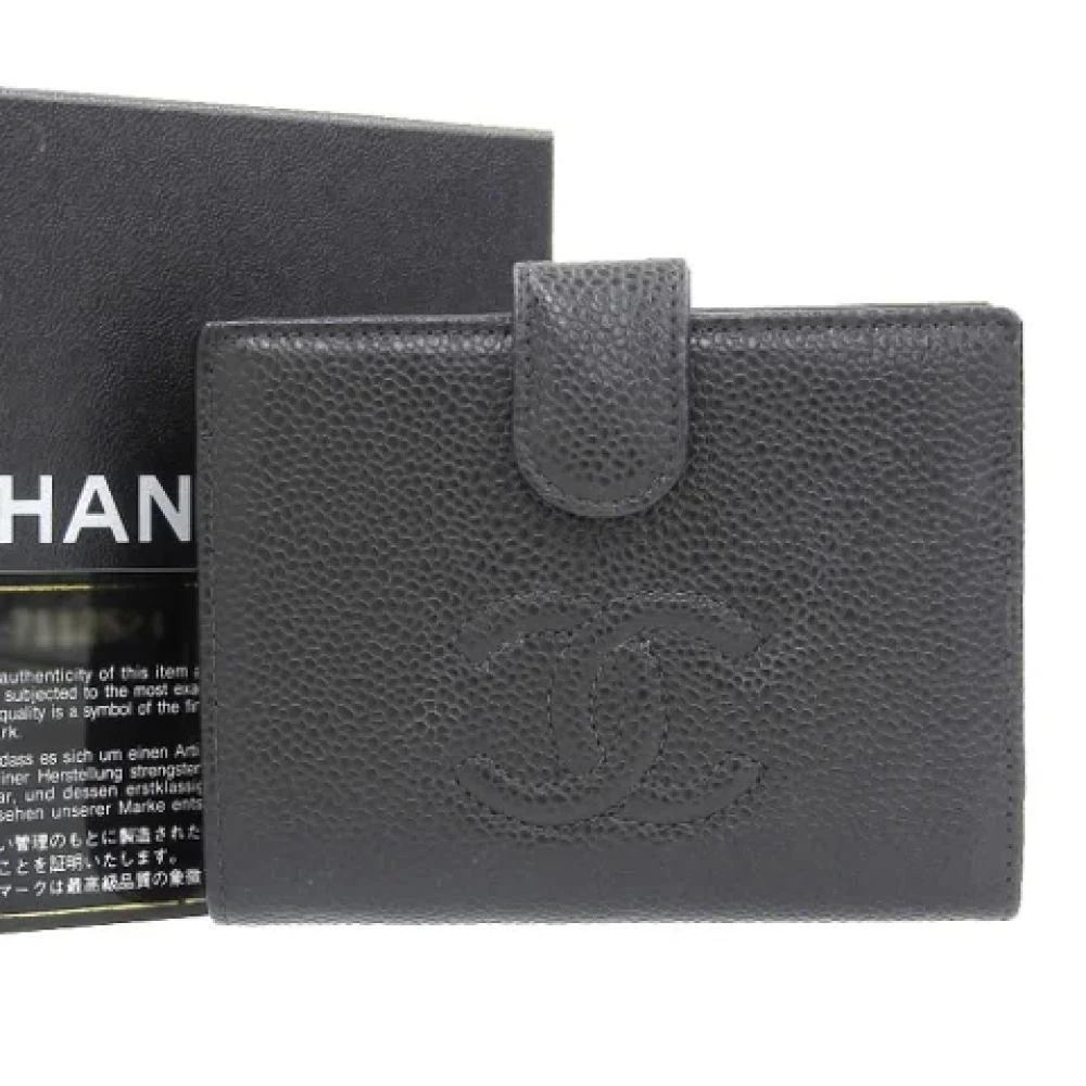 Chanel Vintage Pre-owned Canvas wallets Black Dames