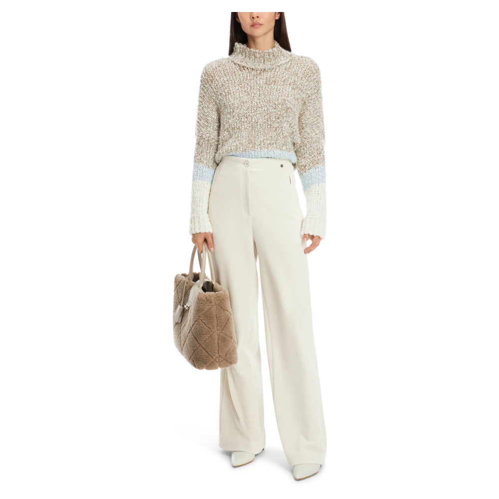 Marc Cain Corduroy Broek met Hoge Taille White Dames