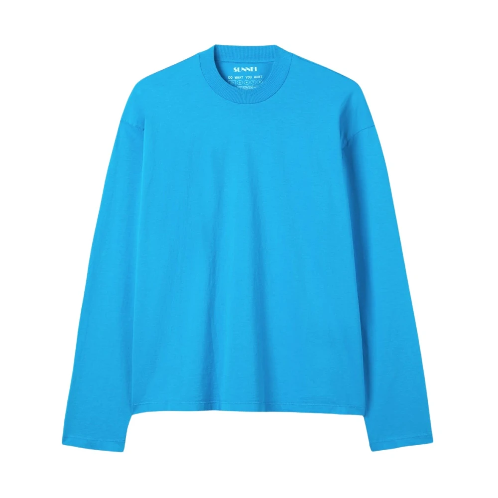 Sunnei Ocean Blue Boxy Fit Longsleeve T-Shirt Blue Unisex