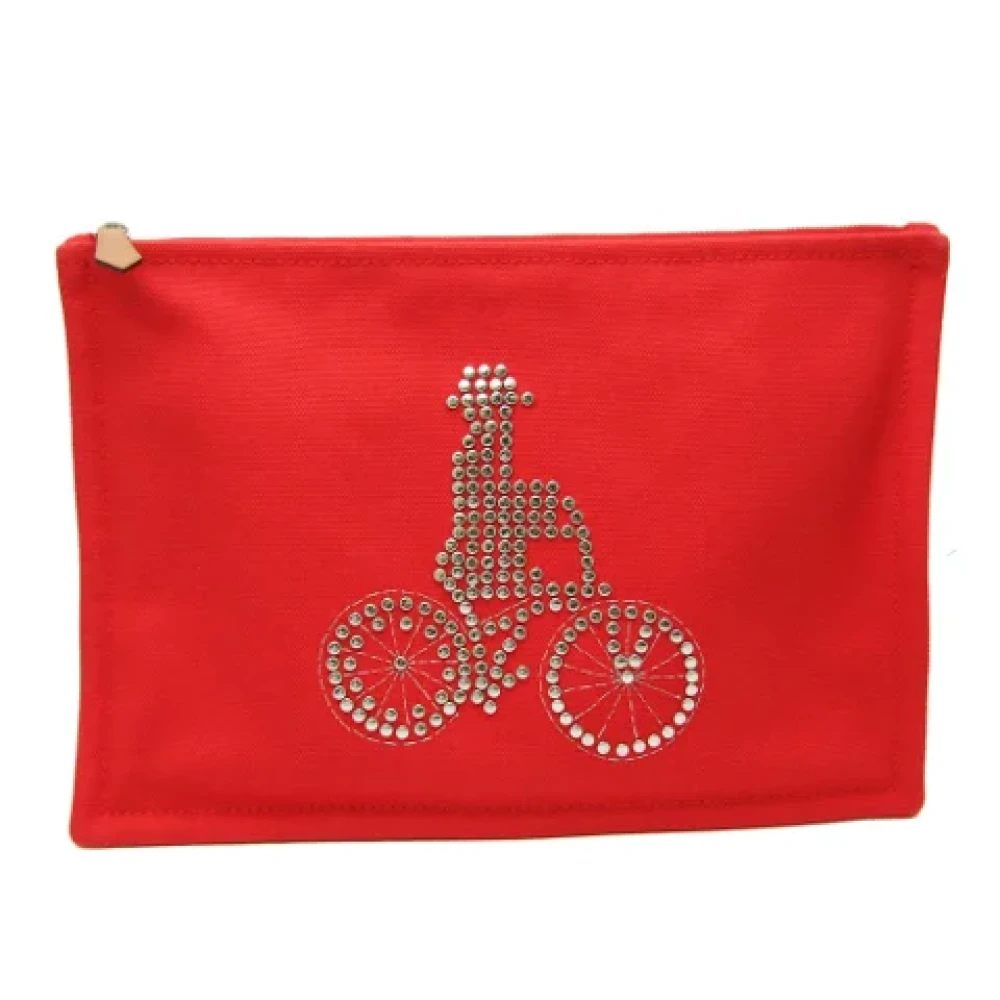 Hermès Vintage Pre-owned Cotton pouches Red Dames