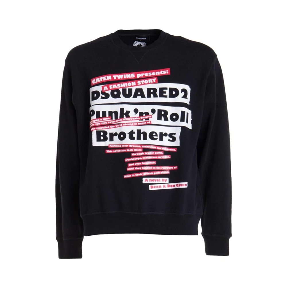 Dsquared2 Men's Black Graphic Print Urban Sweatshirt