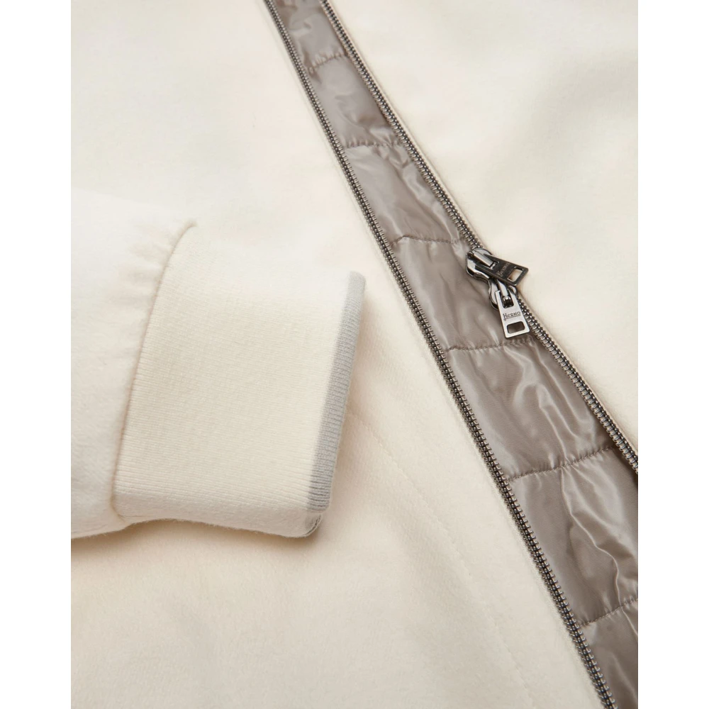 Herno Luxe Cashmere Seta Bomber Resort Jas White Heren