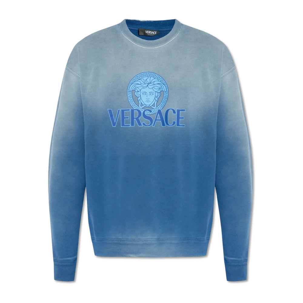 Versace Vintage Medusa Sweatshirt Tie-Dye Blauw Blue Heren