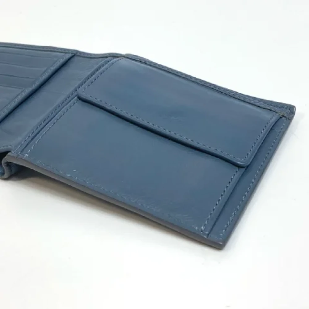 Bottega Veneta Vintage Pre-owned Leather wallets Blue Dames