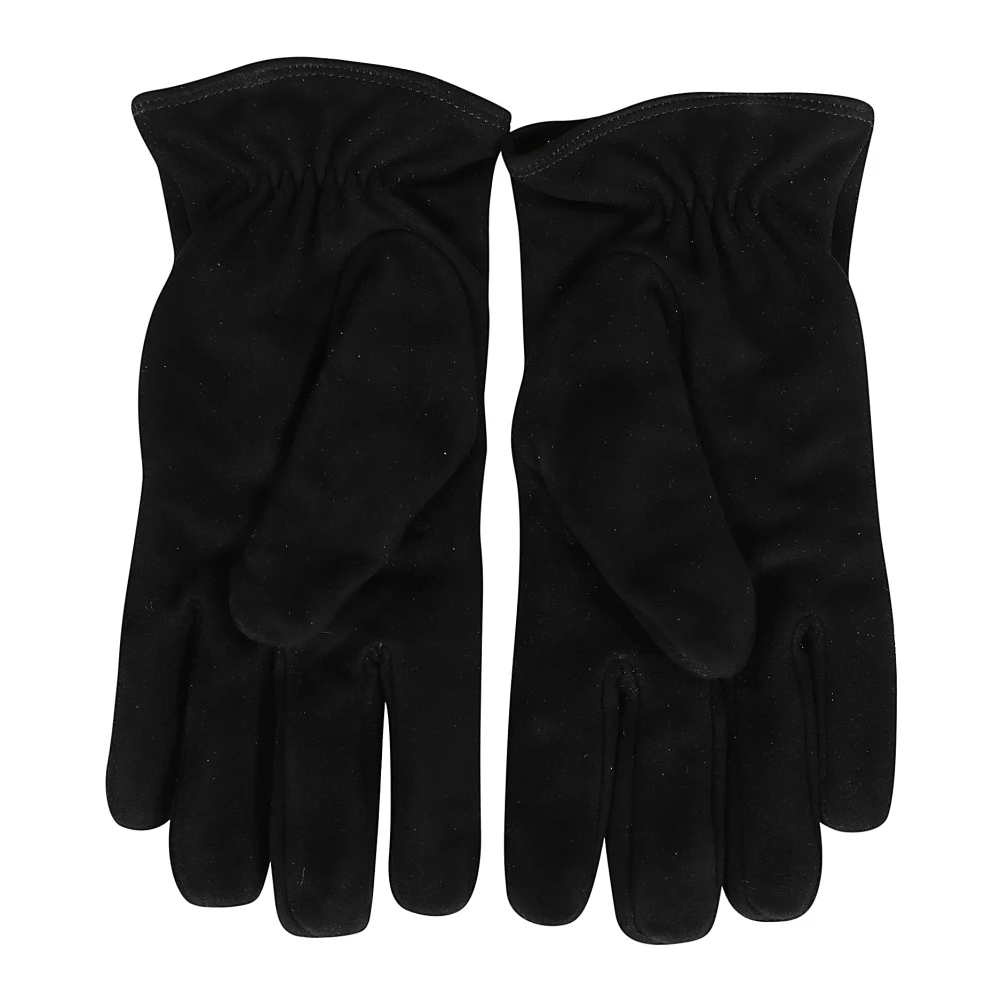 Lardini Zwarte handschoenen voor mannen Aw24 Black Heren