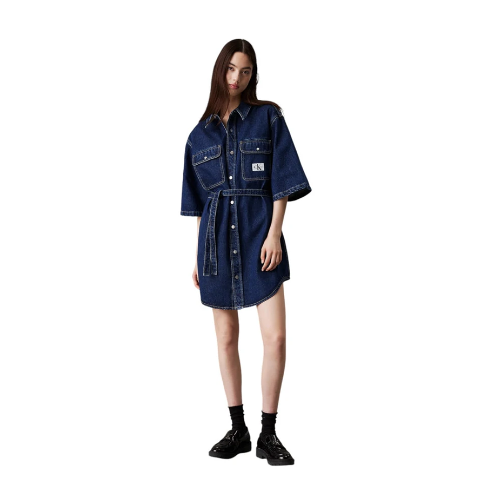 Calvin Klein Jeans Korte Jurk Blue Dames