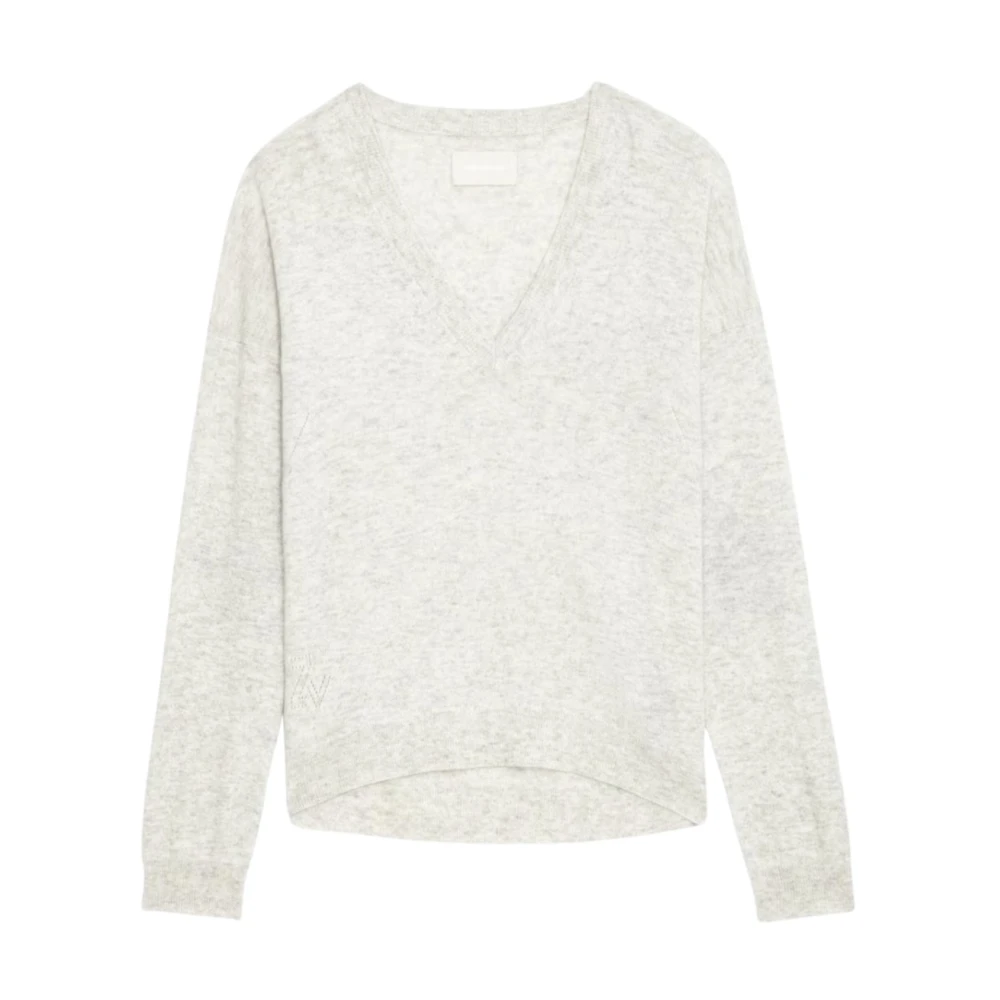 Zadig & Voltaire Grijze Cashmere Sterpatch Trui Gray Dames