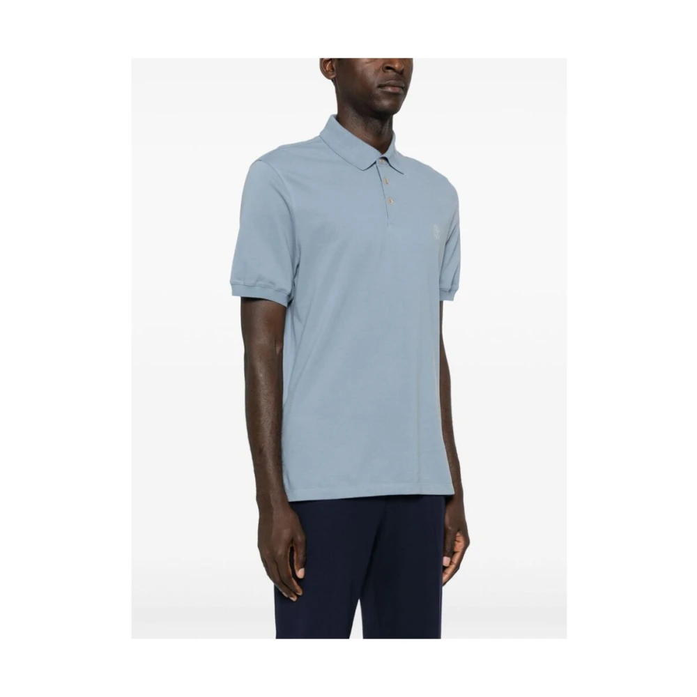 BRUNELLO CUCINELLI Pastelblauwe Polo Sweater Blue Heren