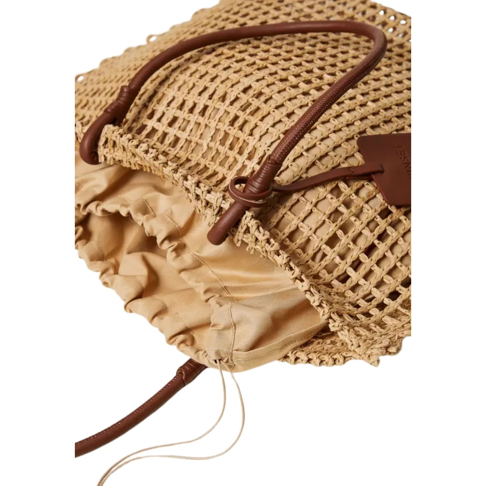 Twinset Stro Shopper Tas met Bedel Beige Dames