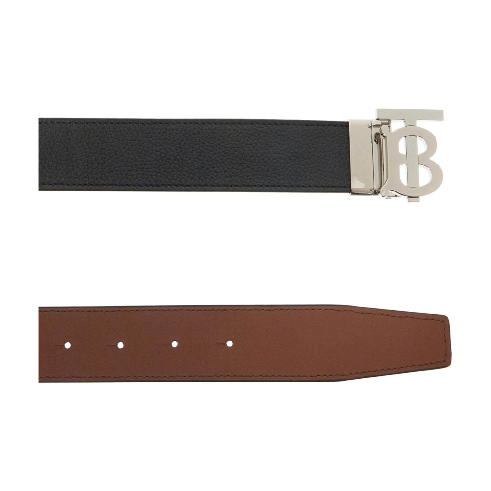 Burberry Omkeerbare leren riem met TB-gesp Brown Heren