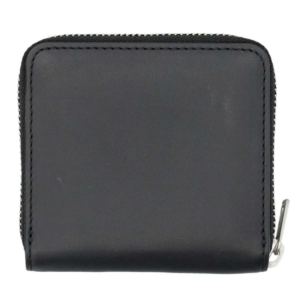 Y-3 Zwarte Leren Logo Ritsportemonnee Black Unisex