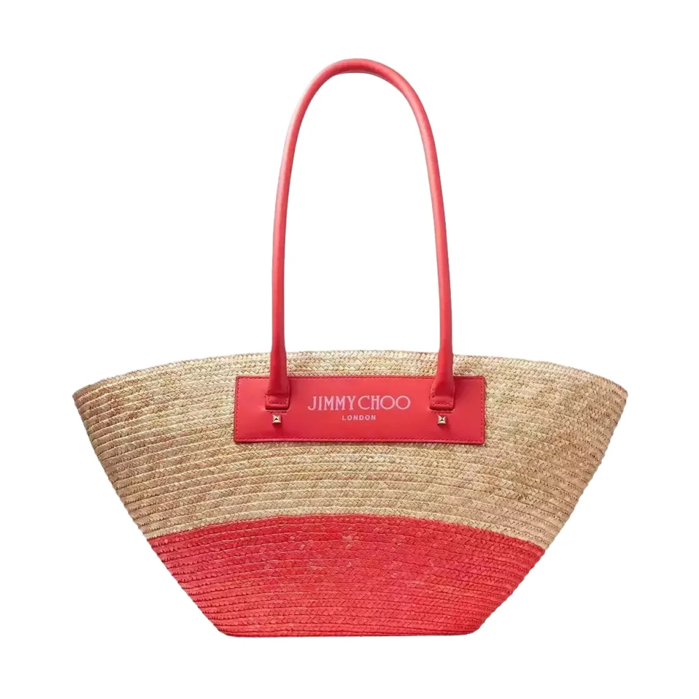Jimmy Choo Strand Tote Tas in Beige-Rood Beige Dames