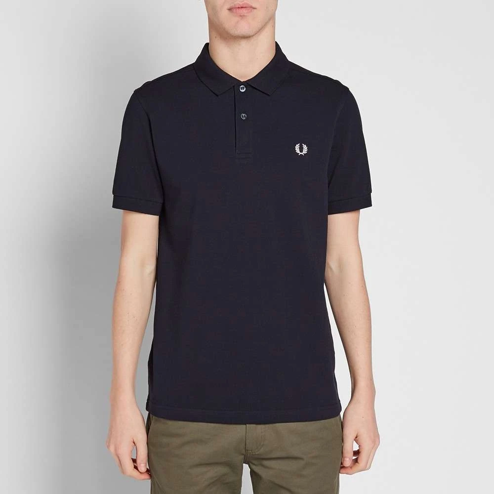 Fred Perry Slim Fit Plain Polo Navy Blue Heren