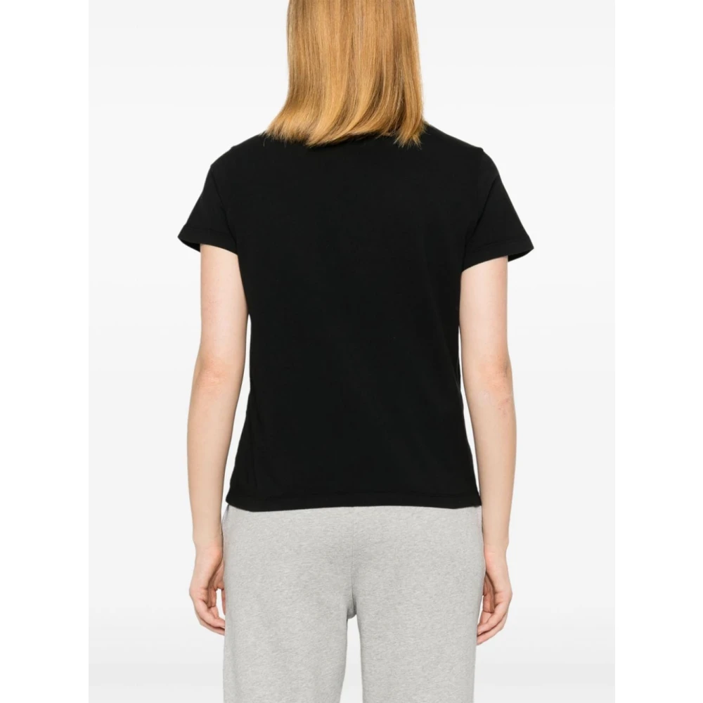pinko Zwarte Katoenen Jersey T-shirts en Polos Black Dames