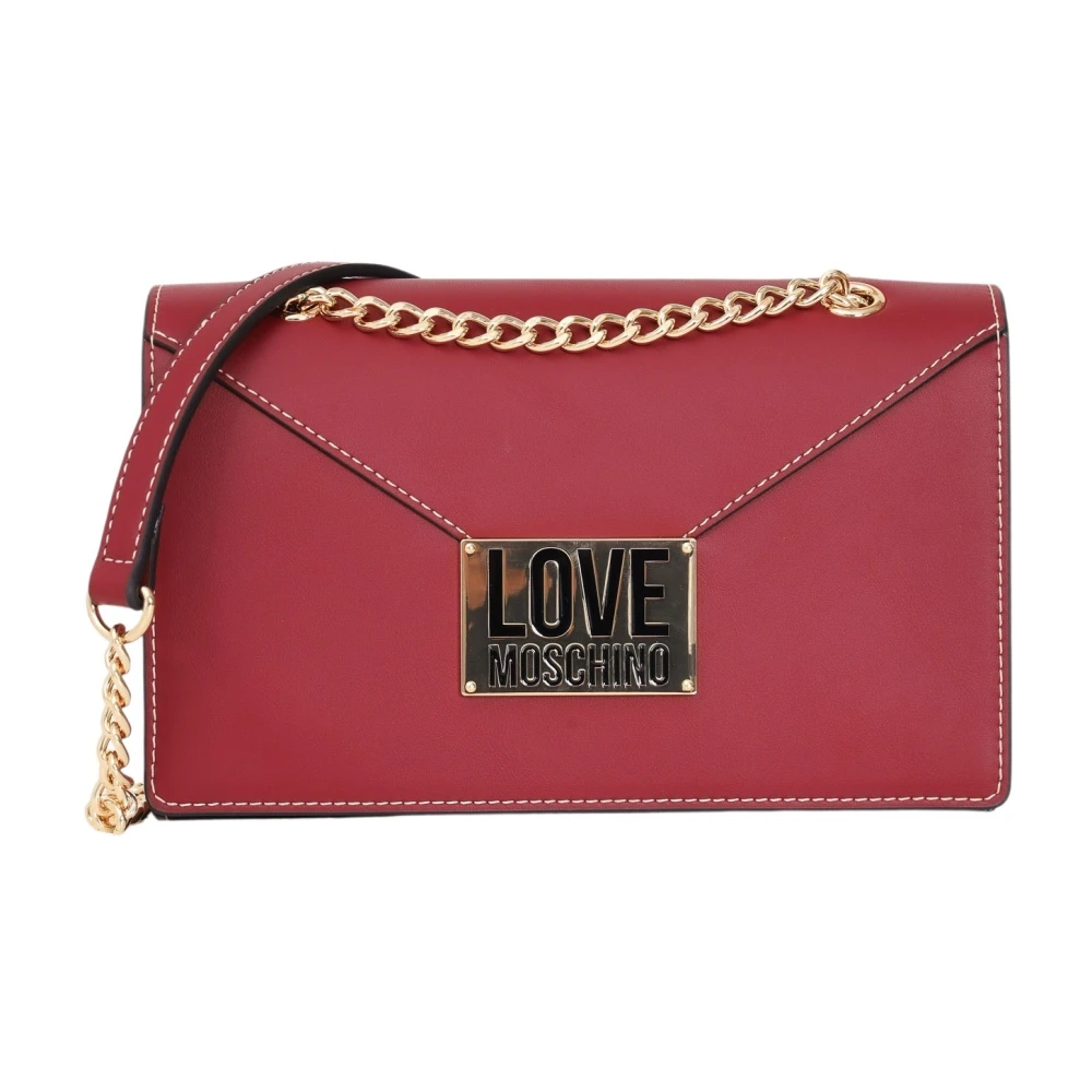 Love Moschino Elegant Axelväska i Vinröd Red, Dam