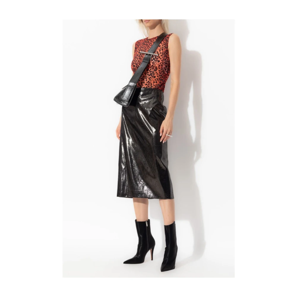 alexander mcqueen Rode en Zwarte Luipaardprint Top Red Dames