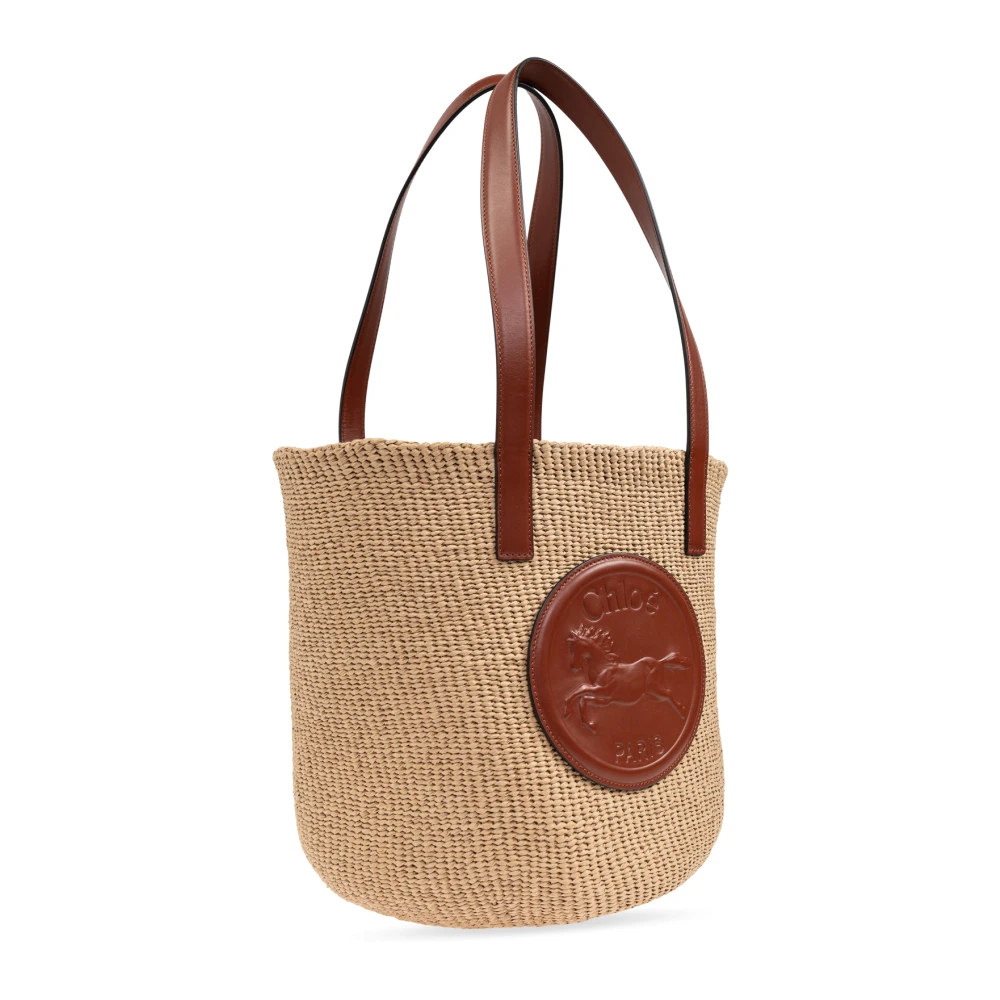 Chloé Tas Paard Medaille Groot type shopper Beige Dames
