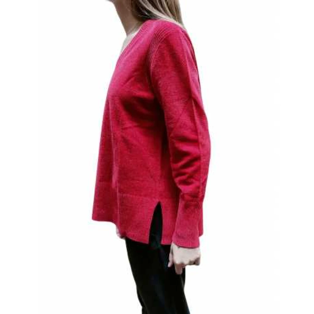 RRD Rode V-hals Chenille Sweater voor Vrouwen Red Dames