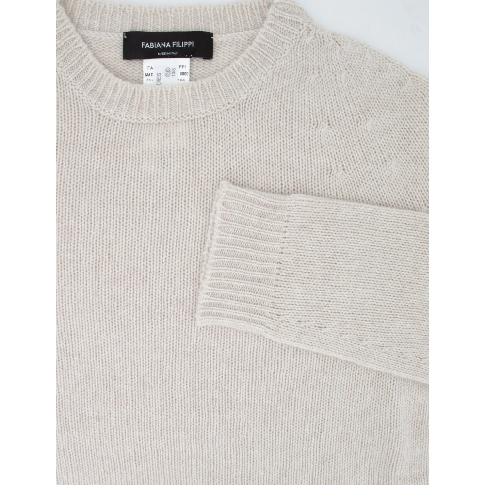 Fabiana Filippi Klassieke Ribtrui met Ronde Hals Gray Dames