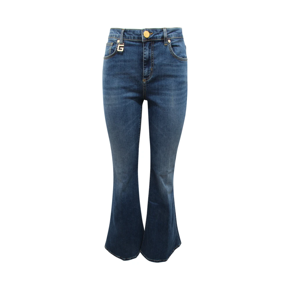Gaëlle Paris Women's Blue Flare Jeans, W28, A Zampa Denim Trousers