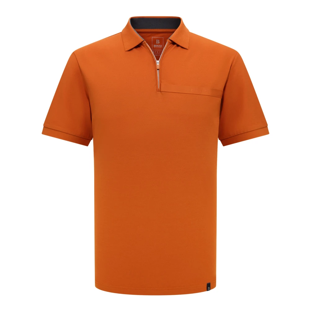 Boggi Milano B Tech Cool Jade-Fresh Piqué Polo Shirt Orange Heren