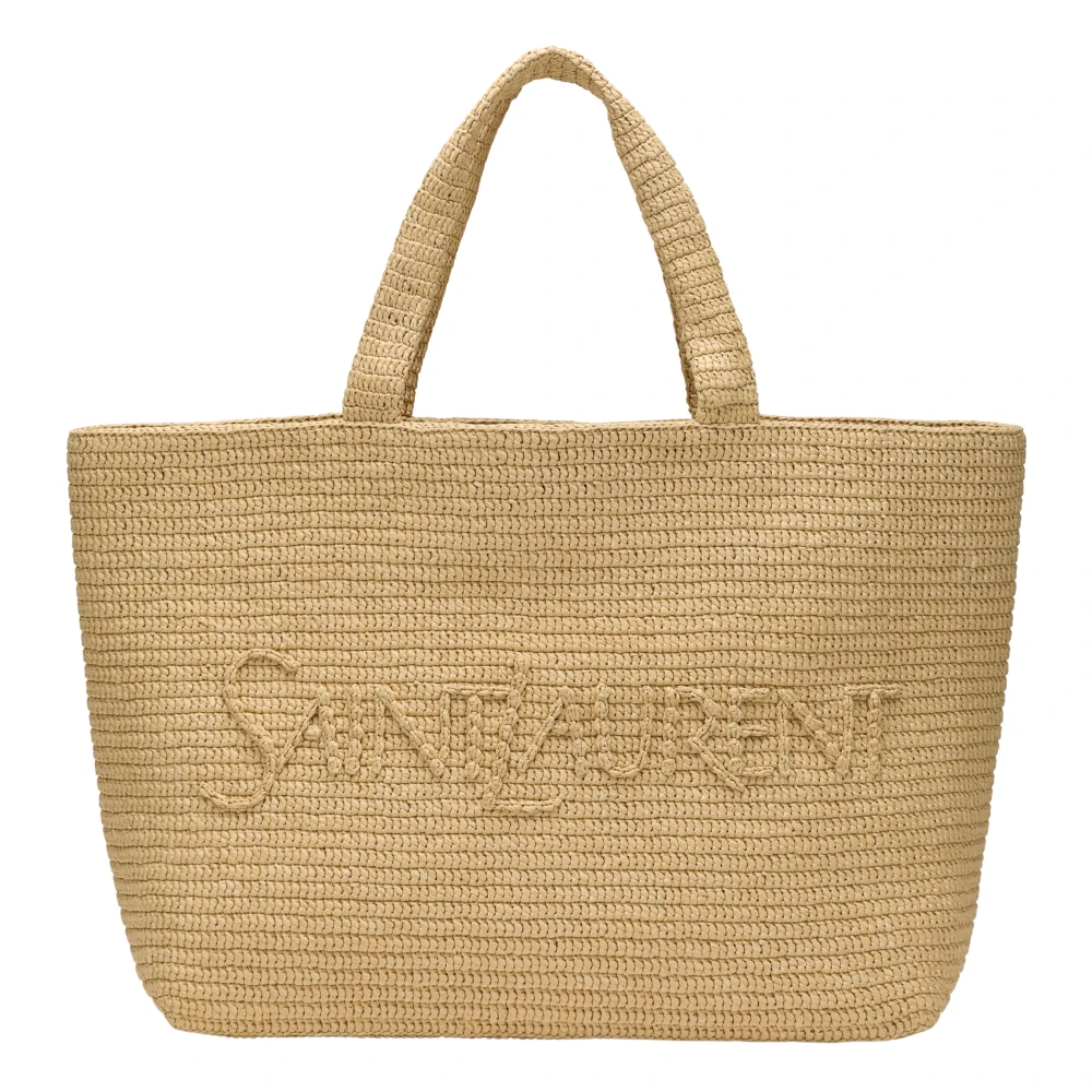 Saint Laurent Borsa Shopping Media Tote Bag Beige, Dam