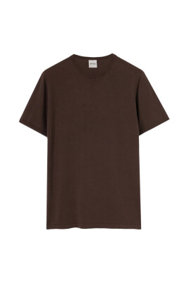 brown-ribbed-crewneck-cotton-t-shirt