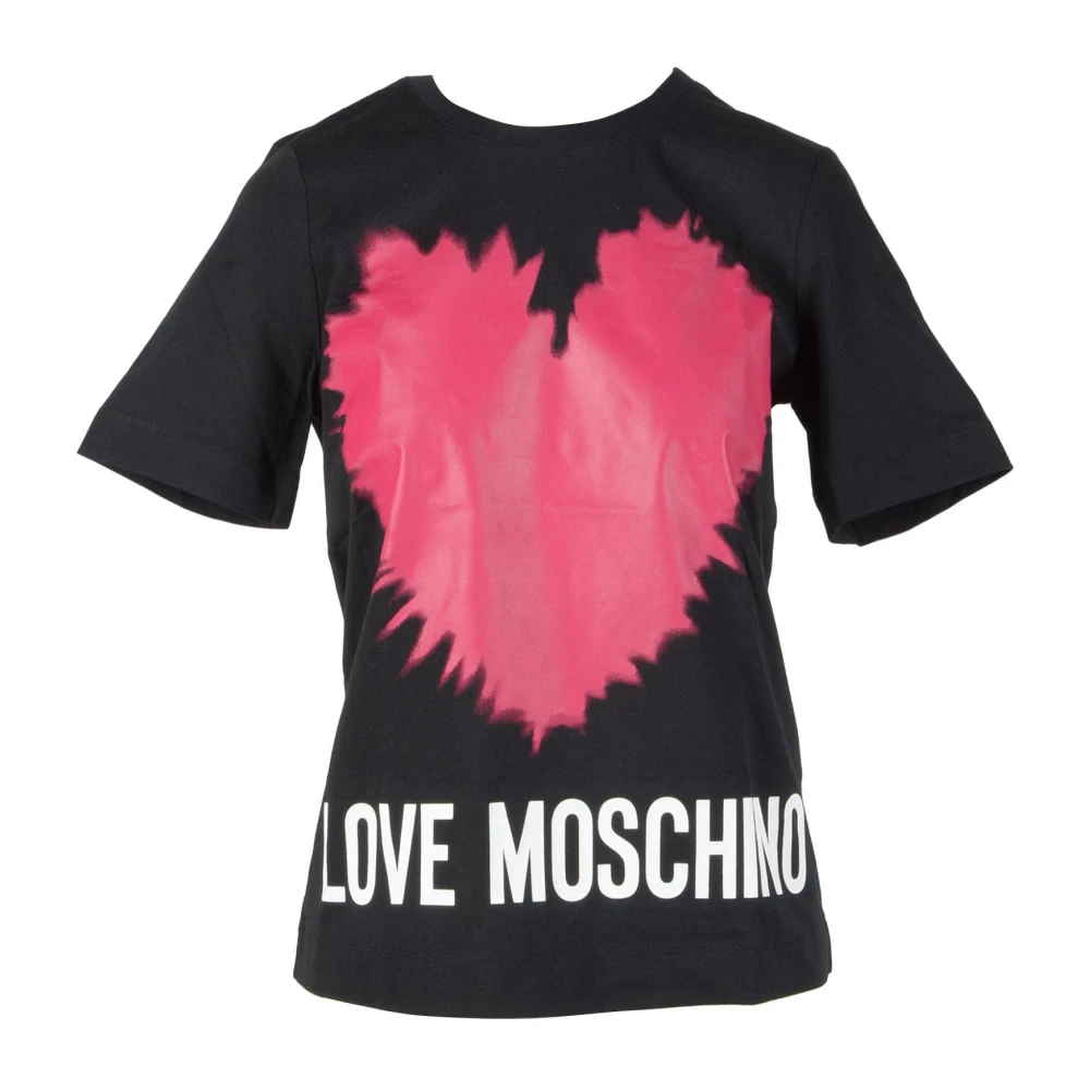 Love Moschino Katoenen T-shirt met Stijlvol Ontwerp Black Dames