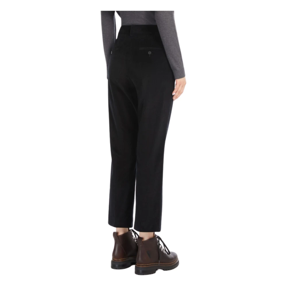 Max Mara Weekend Zwarte Corduroy Flared Broek Black Dames